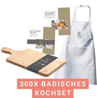 Badisches Kochset von 1112 Wein mit Schneidebrett, Rezeptkarten und Kochschürze