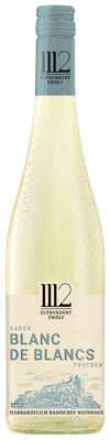 Ein ansprechendes Weinflaschen-Design, das die Qualität des 'Blanc de Blancs' betont und die Tradition des Weinhauses widerspiegelt.