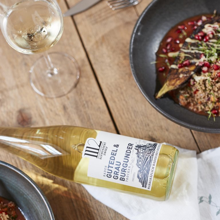 1112 Wein - Rezeptidee &amp;quot;Gebackene Aubergine auf Couscous&amp;quot;